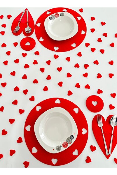 karaen Kalpli Amerikan Servis 6'lı, Kalpli Sevgililer Günü Amerikan Servis 6'lı-(pkt Ad: 6 Adettir.)