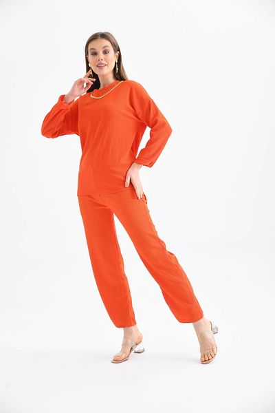 VOLT CLOTHİNG Women's Chain Detail Wrapped Trousers Suit