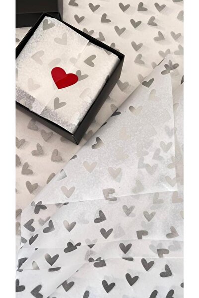 t tuğset etiket Gümüş Kalp Desenli Pelur Kağıdı/beyaz Pelur50x70 Cm 10’lu-t326