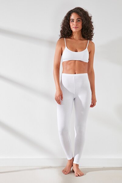 C&City C11432 Damen-Langstrumpfhose aus Modal-Baumwolle, Weiß