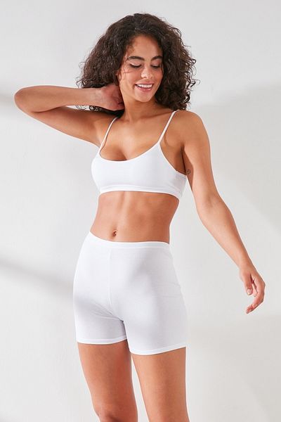 C&City C11430 Damen-Shorts aus Modal-Baumwolle, Weiß