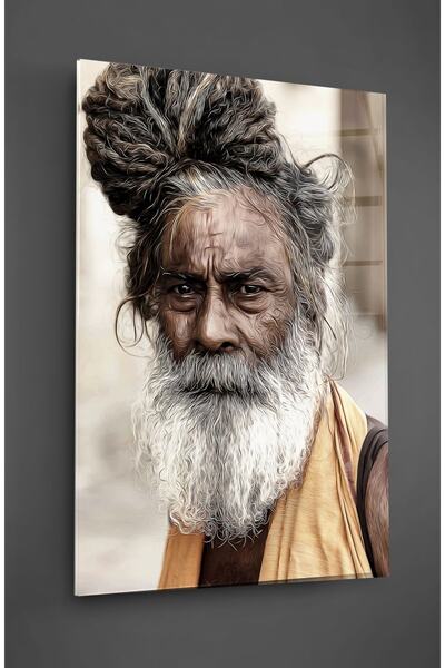 TAULART Tablou de pictură pe sticlă Sadhu