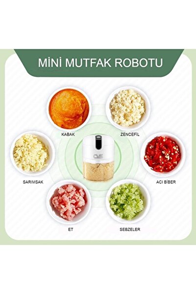 CVS Dn3559 Şarjlı Gıda Doğrayıcı Mini Blender Mavi