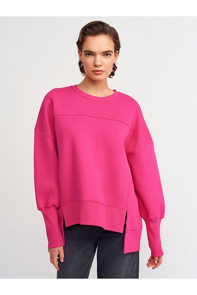 Dilvin 40111 Hanorac oversize-fucsia