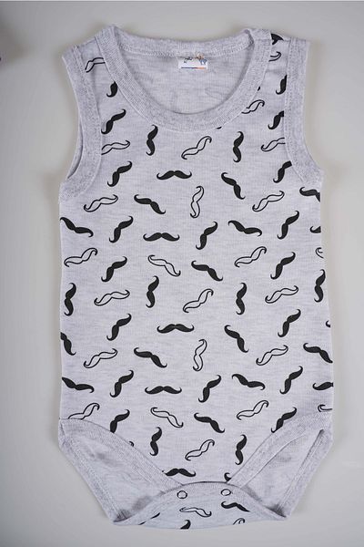 MİNİKO KİDS New Season Strap Patterned Baby Cotton Snap-On Bodysuit