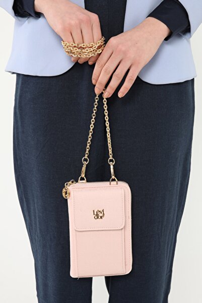 Levidor Monogram Printed Powder Wallet with Phone Compartment and Chain Strap - 0053c640