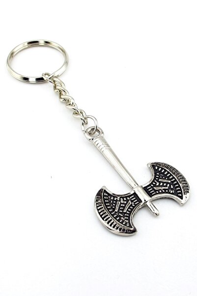 Savaşçı Viking Balta Eskitme Metal Anahtarlık Ax0028