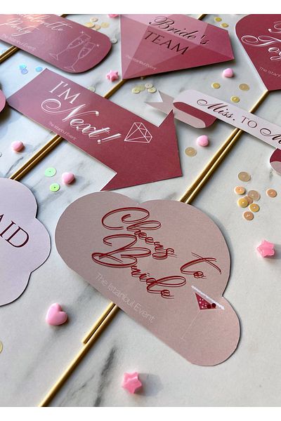 The Istanbul Event Set of 10 Bachelorette Talk Balloons - Bride To Be - Almost Mrs - Bride's Team - Cheers To Bride