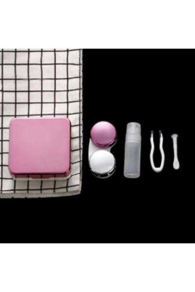 Axhara Newyork Aynalı Lens Kutusu Seti 5 Parça Pembe