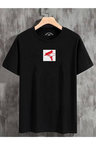 DEEPSENCE Unisex Oversize T-shirt Gansta Back Print Black