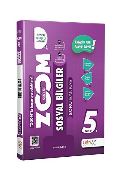 Günay Yayıncılık Günay Yayınları 5.sınıf Zoom Serisi Sosyal Bilgiler Soru Ban...