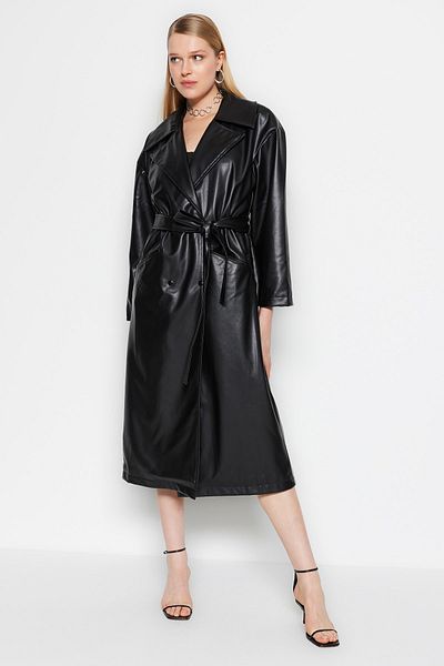 Trendyol Collection Trench Coat - Black - Double-breasted