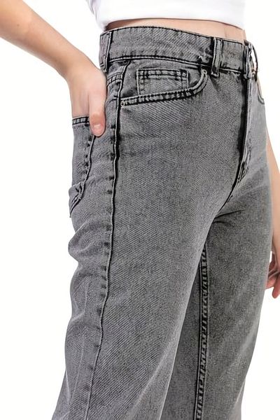 LİMABEL Ψηλόμεση καπνιστό Mom Jeans Lycra Flexible Jeans