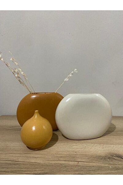 MİGOHOME Seramik Vazo Üçlü Set