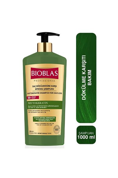 Bioblas Professional Pytokeratin Repair Shampoo - for Dry and Damaged Hair, 1000 Ml