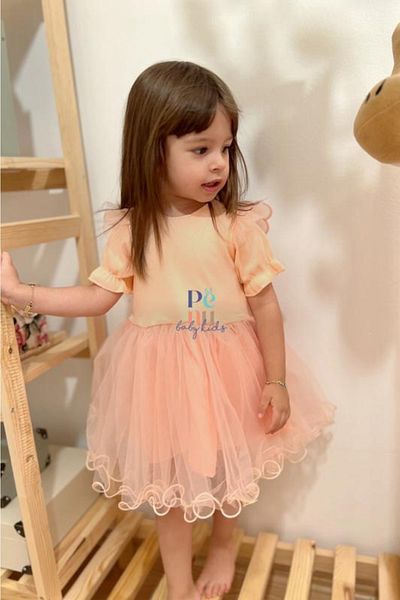 penu baby kids Salmon Colored Butterfly Wings Tutu Dress - Butterfly