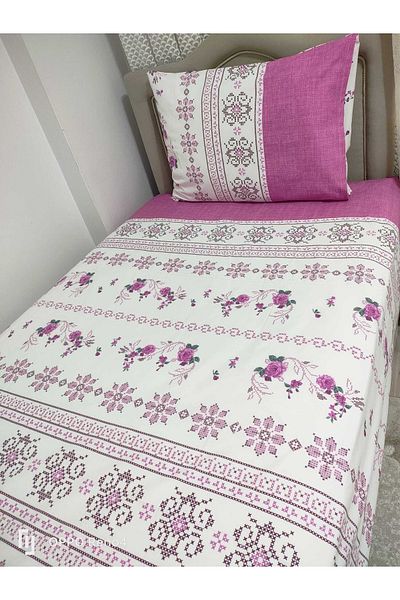 GASEL ÇARŞI طقم ملاءات مرنة من القطن بنمط غرز متقاطعة