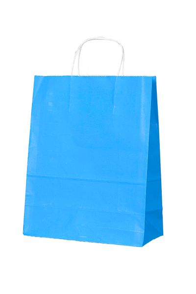 Kraft Blue Bag 25*12*31 (50 Pieces) Blue Bag with Twist Handle