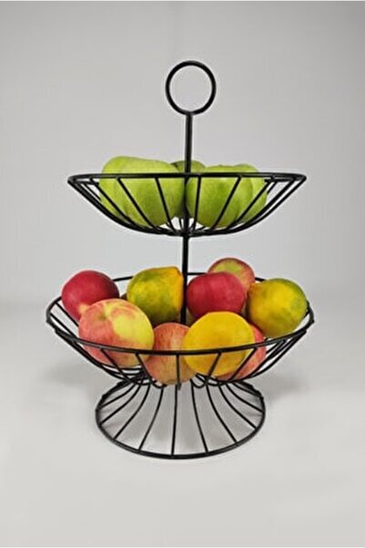 nilşah Nilşah Ferforje Siyah Iki Katlı Frezya Meyvelik