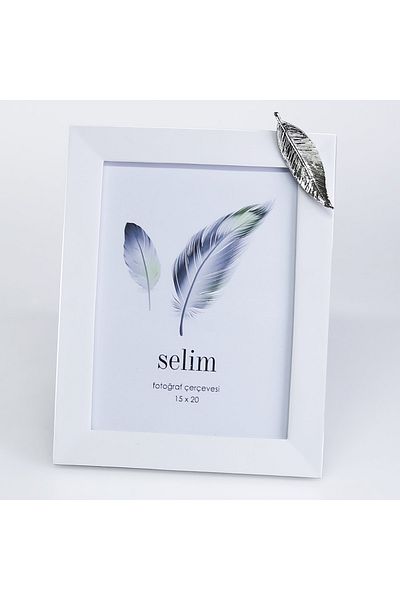 Selim Cadru cu frunze 15x20 alb argintiu