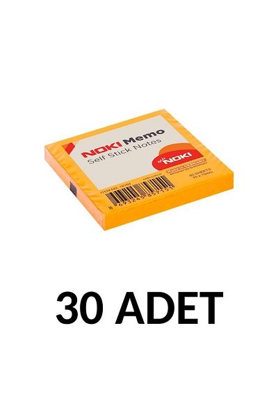 Noki 30 Pieces Postit 75mm X75mm Adhesive Paper 80 Sheets Orange