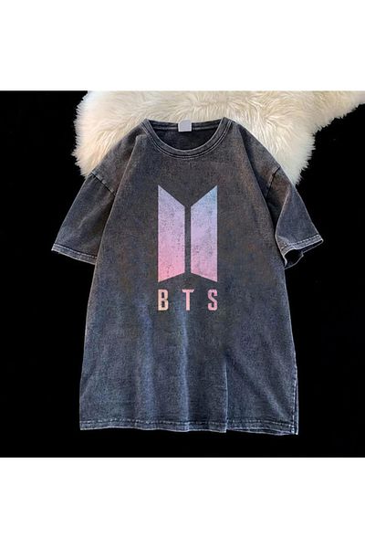 Touz Μπλουζάκι Unisex Vintage με λογότυπο Haraju Washed Bts