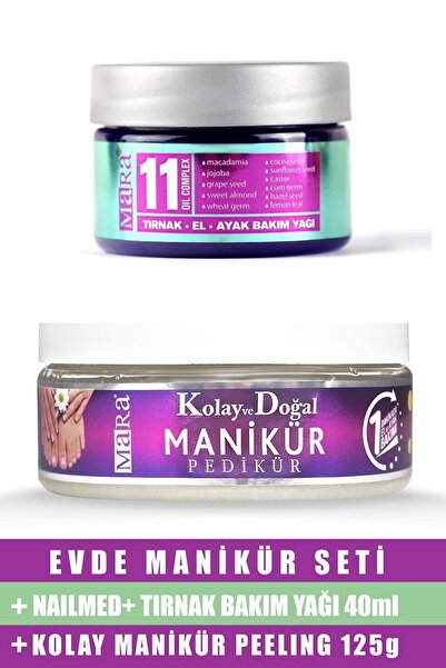 Mara Evde Manikür Seti - Kolay Manikür Peeling 125g + Nailmed Tırnak Yağı 40ml