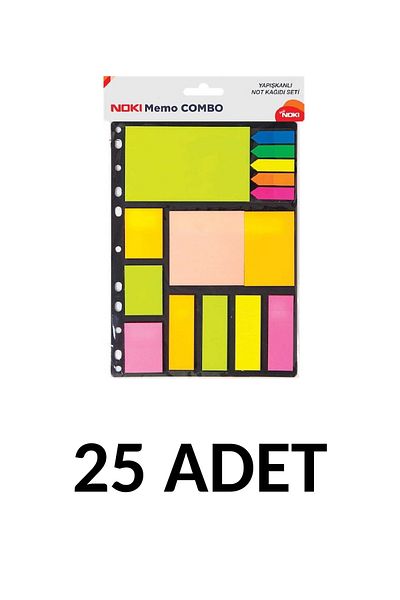 Noki 25 Pieces Memo Combo Sticky Note Holder