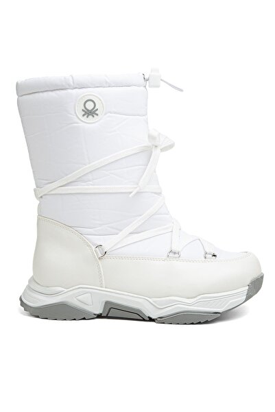 Benetton ® |   Bn-30392 - 3256 Λευκό Γκρι - Γυναικείες Μπότες