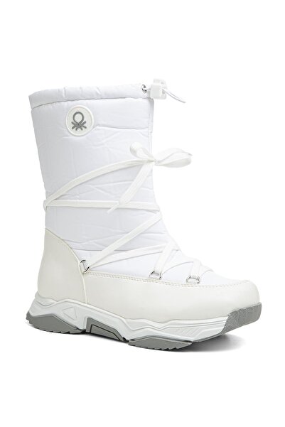 Benetton ® |   Bn-30392 - 3256 Λευκό Γκρι - Γυναικείες Μπότες