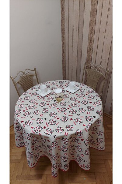 gonk Round, Sea Pattern, Duck (Liquid Pusher, Stain Proof) Fabric, Tablecloth