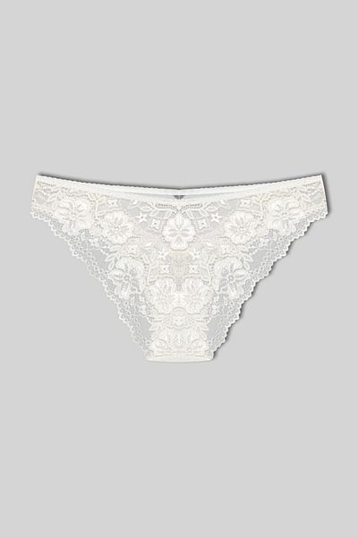 HNX Ecru Stone And Tulle Detailed Lace Slip Women's Panties