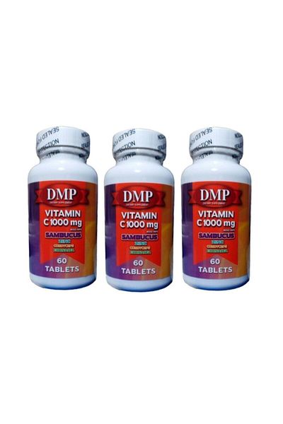 DMP Vitamin C 1000 Mg Zinc Black Purple Cordyceps Echinacea 60 Tablets 3 Pieces Vitamin C