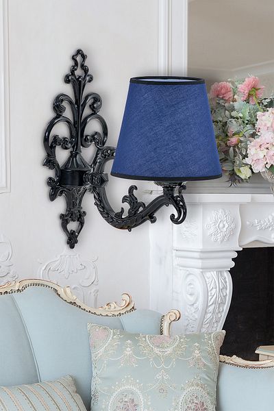 DEDE Zamak Wall Sconce Black with Blue Hat