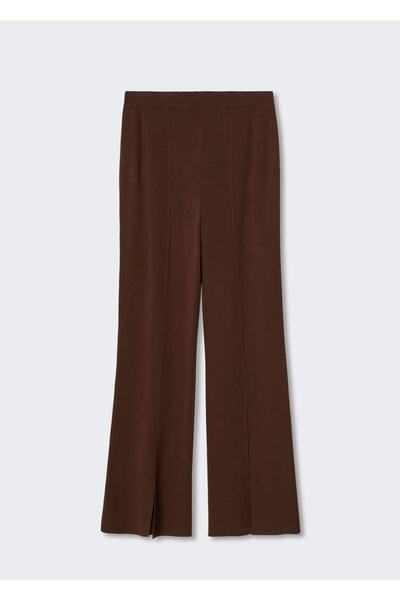 MANGO Woman Yırtmaç Detaylı Flare Triko Pantolon