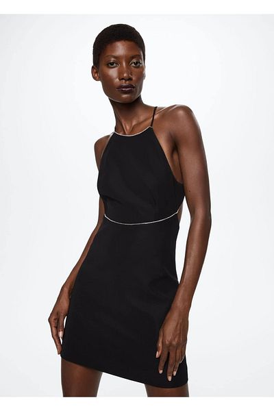 MANGO Woman Open Back Strass Jewelled Dress