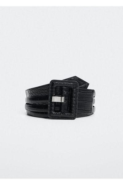 MANGO Woman Square Buckle Belt