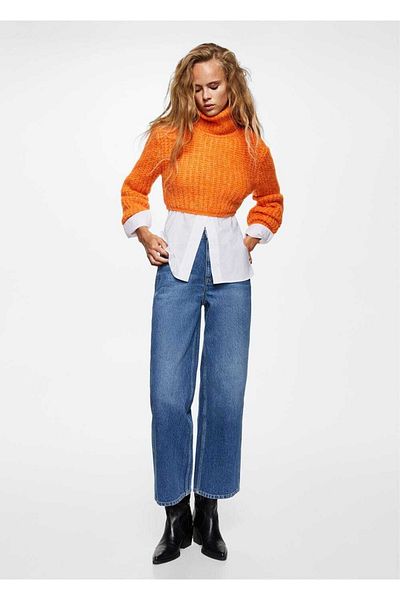 MANGO Woman Knitwear Cropped Sweater