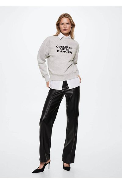 MANGO Woman Sweatshirt aus Baumwolle mit Aufschrift