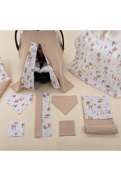 Yunikobaby 11 Piece Full Set Beige Muslin Ceylan