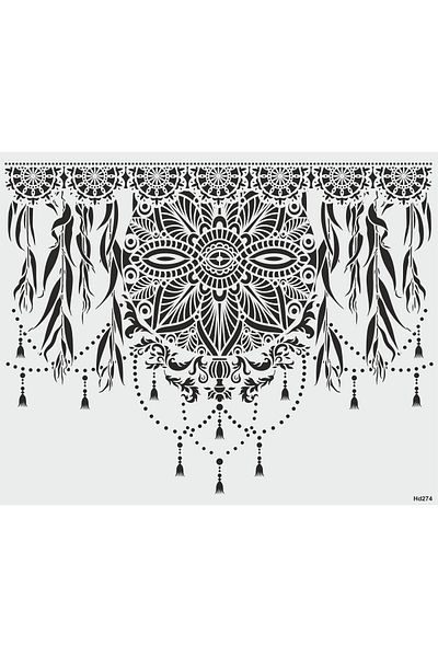 STENCİLTASARIM Stencil Design Hd274 Mix Wall - Decorative Wall, Item, Tiles, Fabric Painting Templates 80x100cm
