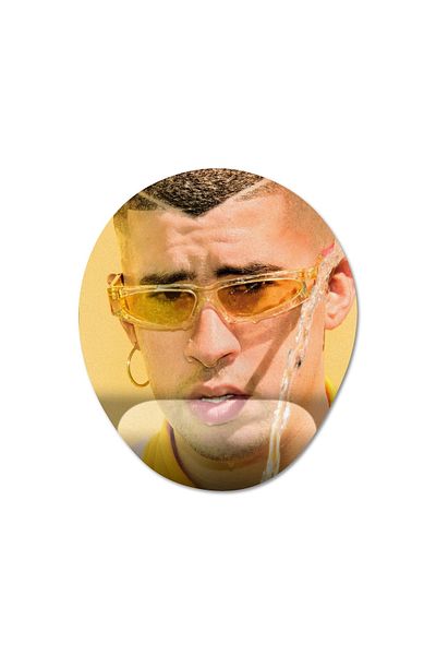 Pixxa نموذج لوحة الماوس بدعم المعصم Bad Bunny - 1 بيضاوي
