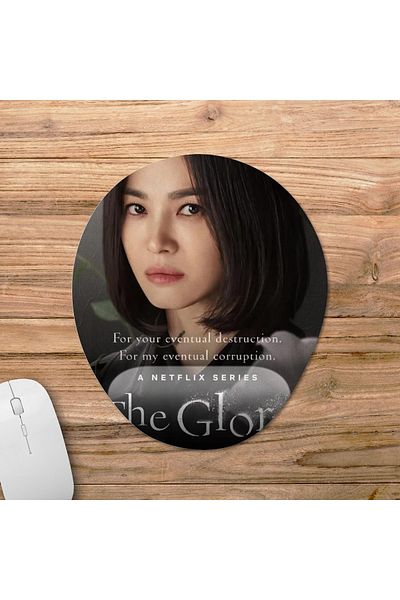 Pixxa موديل لوحة ماوس بمسند للمعصم من The Glory - 2 بيضاوي