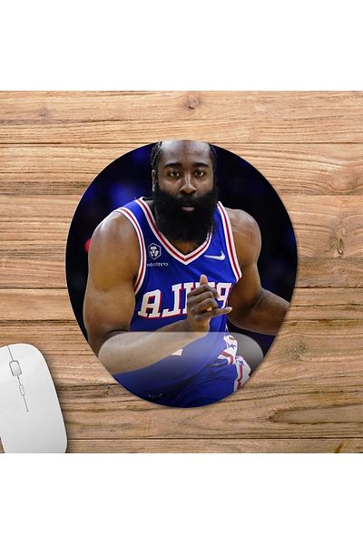 Pixxa جيمس هاردن - فيلادلفيا 76ers - لوحة ماوس بمساعدة المعصم من Nba موديل - 1 بيضاوي