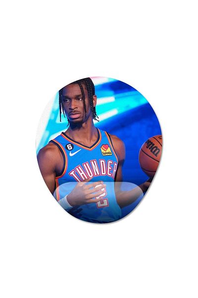 Pixxa نموذج لوحة الماوس المدعومة للمعصم من Shai Gilgeous Alexander Nba - بيضاوي واحد