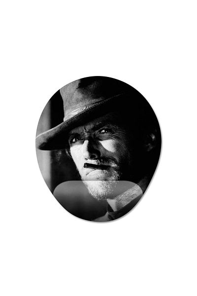 Pixxa نموذج لوحة الماوس Clint Eastwood مع دعم المعصم - 1 بيضاوي