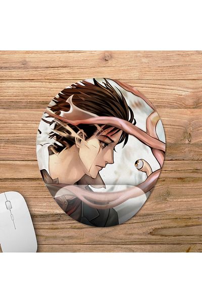 Pixxa موديل لوحة ماوس مع مسند للمعصم من Parasyte - 2 بيضاوي