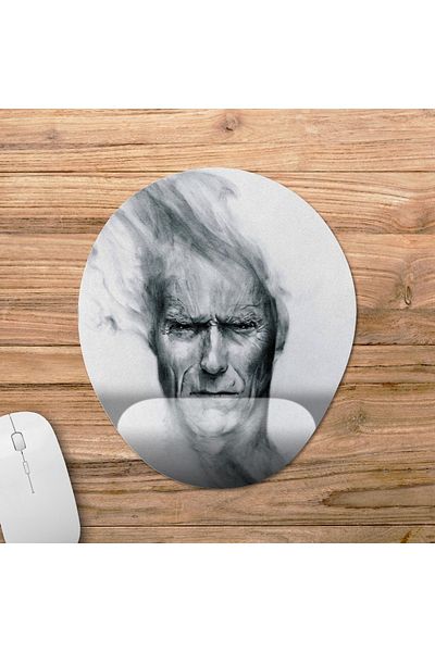 Pixxa نموذج لوحة الماوس Clint Eastwood مع دعم المعصم - 3 بيضاوي