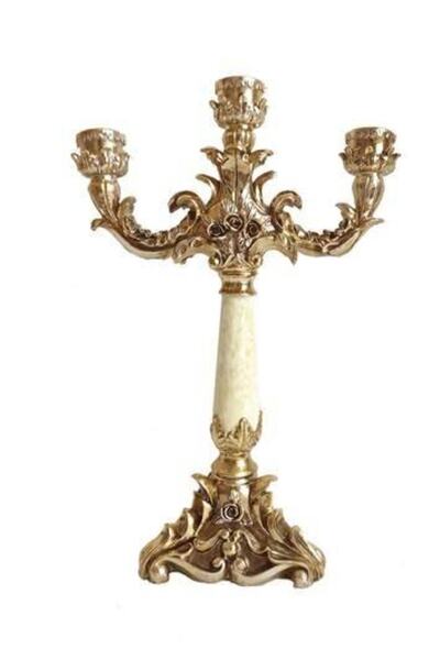 Fly Dekoratif Ürünler > Salon Takımları - 3’lü Şamdan 30x21x12 cm DH3185YG-11