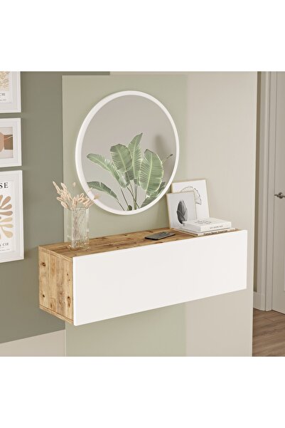 L'occi Concept Simon 100 Cm Kapaklı Aynalı Dresuar Antre Hol Sı2-aw Çam-beyaz